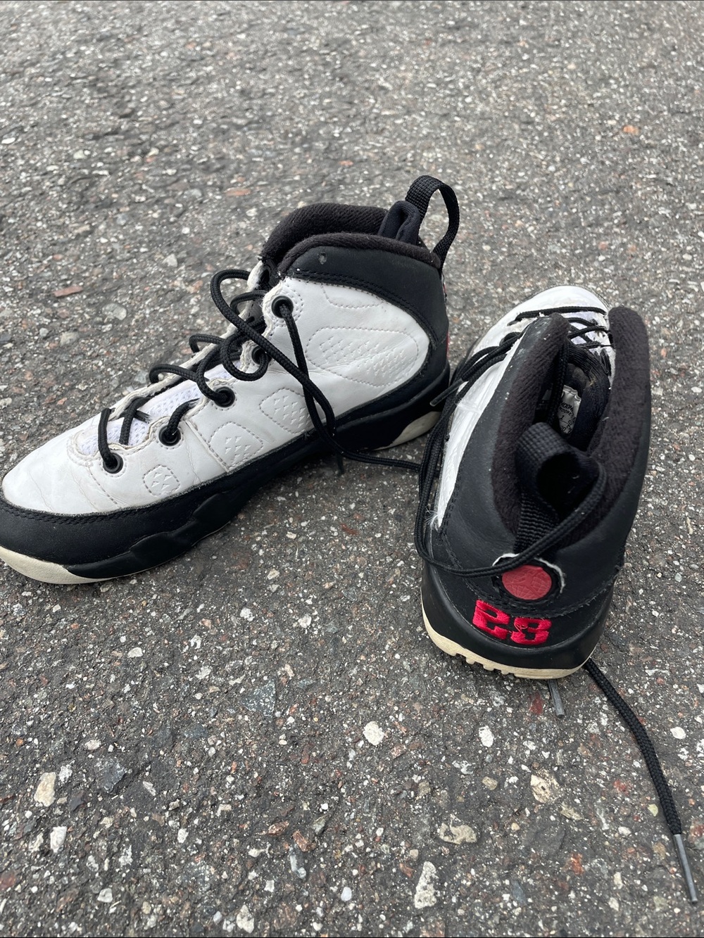 Jordan Kids Sneakers White and Black with Red Accent